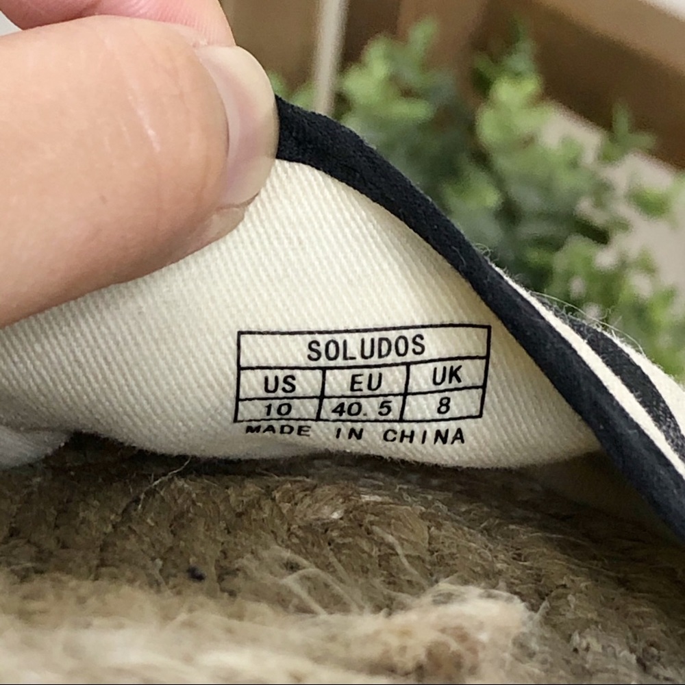 Soludos l Stripped Black Cream Lace Up Espadrille - Picture 7 of 9